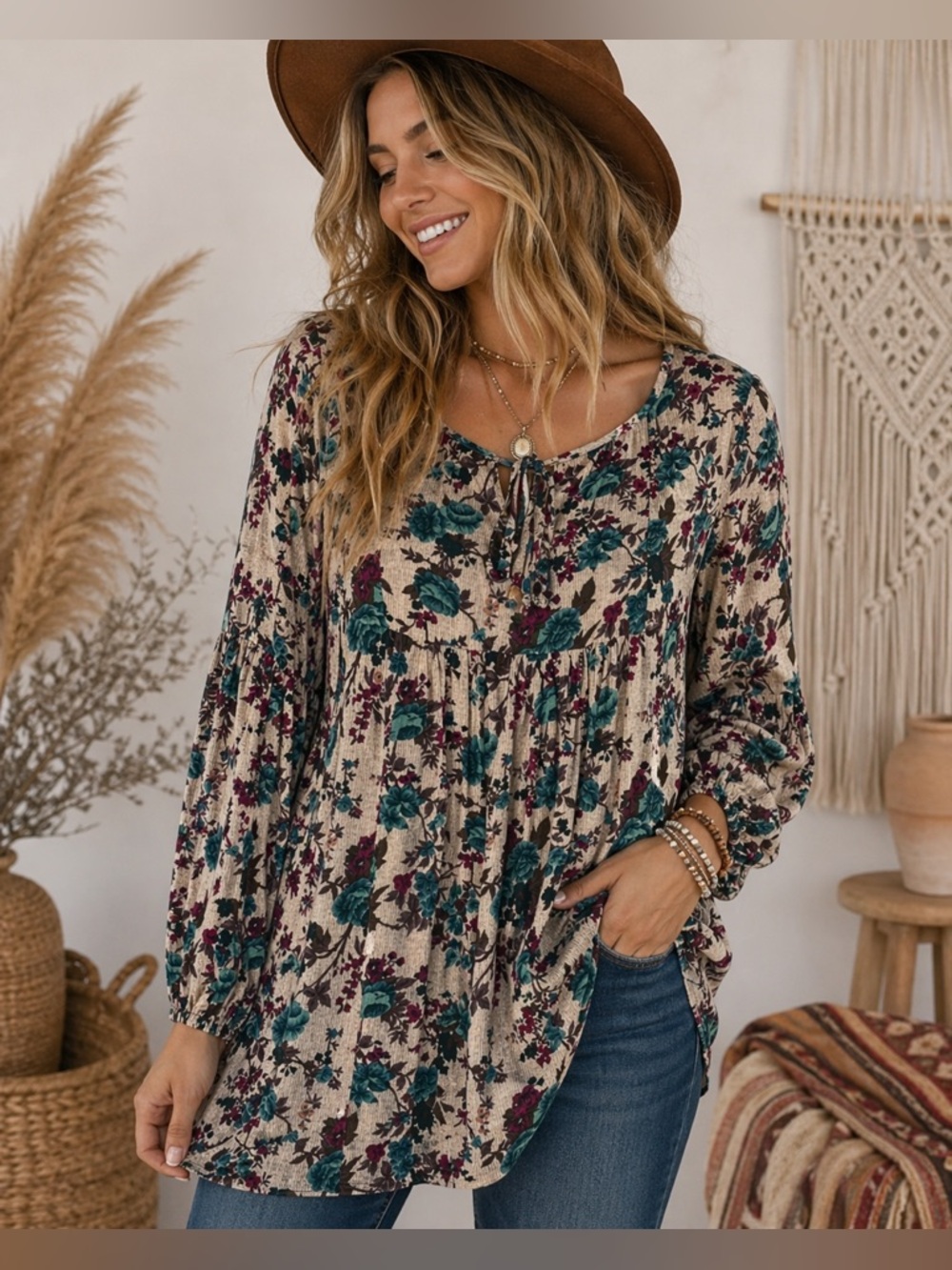 ✨ Boho Floral Tunic – Flowy & Free-Spirited ✨